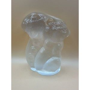 Vintage Viking Clear Glass Squirrel Paper Weight 5”